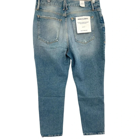 Good American Jeans Woman’s size 10/30 Indigo Good Classic Distressed - Picture 7 of 10